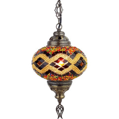 1 Globe Turkish Stained Glass Chandelier