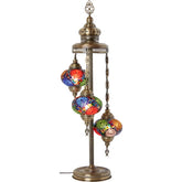 3 Globe Decorative Turkish Stained Glass Floor Lamp for sale