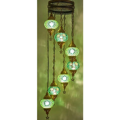 7 Globe Turkish Mosaic Ceiling Lamps
