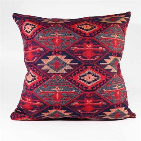 Burgundy Navy Blue Rug Pillow Turkish Kilims Pillows Case