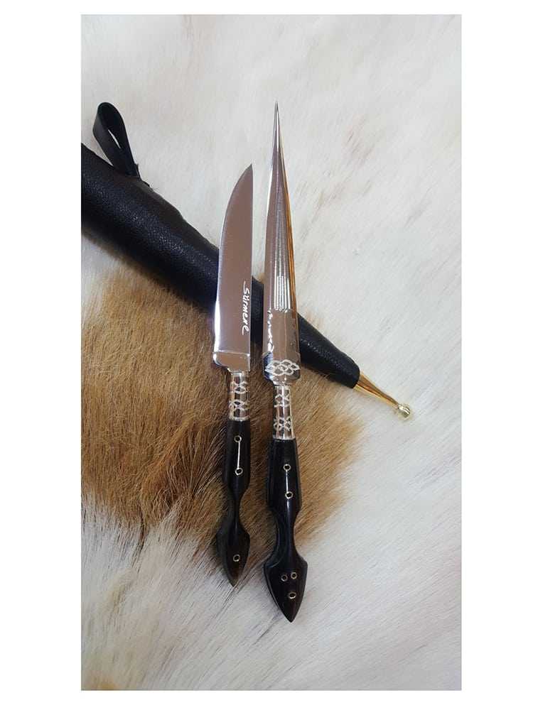 Dagger Knife Set Buffalo Horn Handle