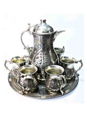 best copper Turkish coffee warmer,ibrik pitcher and mugs,Turkish copper tray,