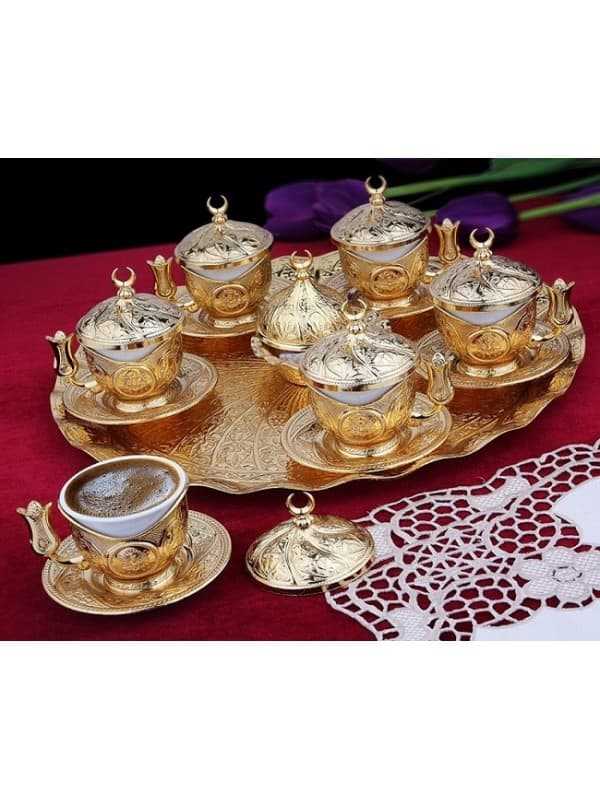 Turkish Ottoman Copper Coffee Set