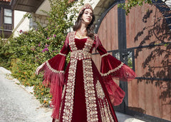 Fascinating Red Kaftan Dress