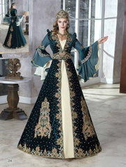 Dark Green Appliques Muslim Prom Dresses With HijabLong Sleeves Formal Party Gowns Dubai Arabic Evening Dresses Cheap