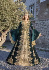 hunter green elegant long sleeve sequin embellished evening dresses