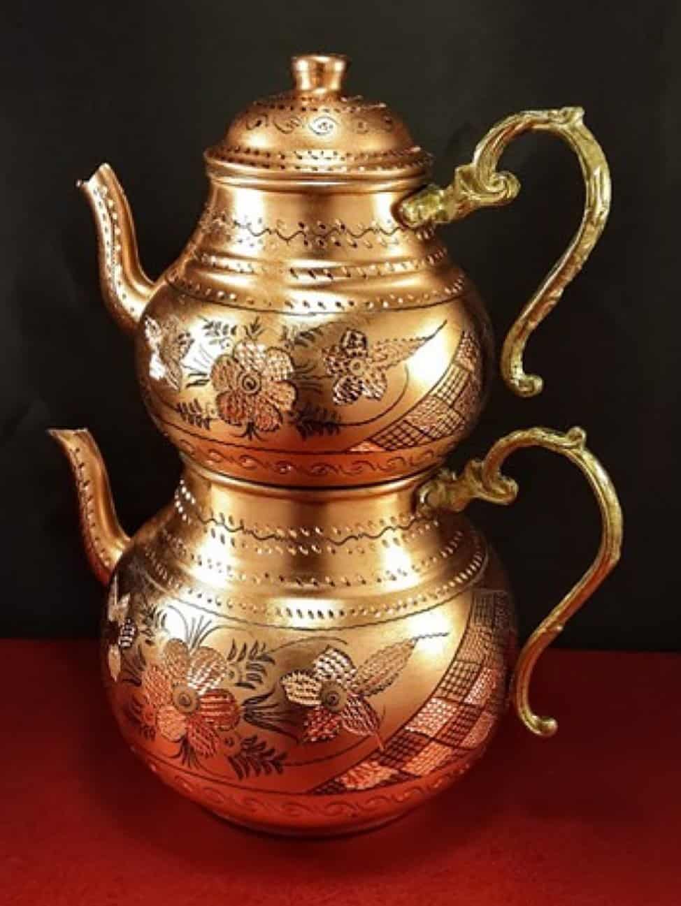 Turkish copper tea coffee sugar pots