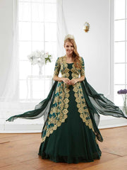 bridal-green-kaftan-dress