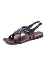 brown leather sandals for womens