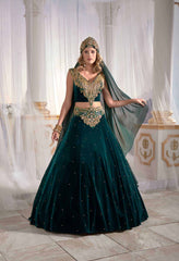 long caftan gown emerald