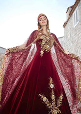 designer floor length velvet elegant prom night party gown dresses