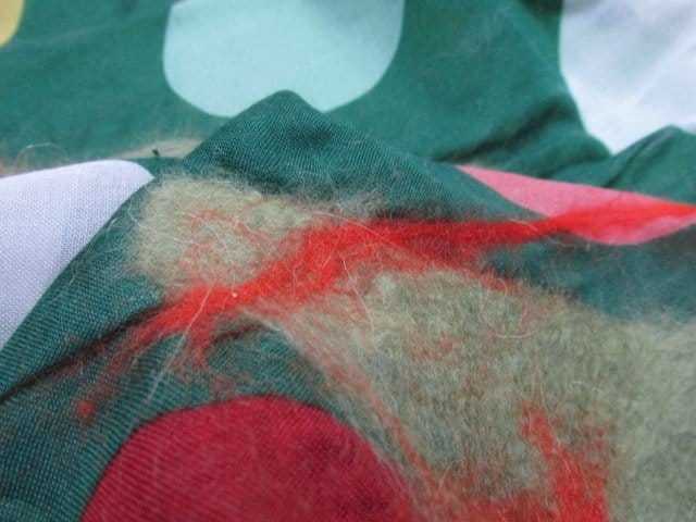 Nuno Felted Scarf Green Leaves-felted scarf-felting scarf-fine art-green leaves-felting projects