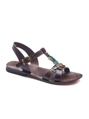 Brown Leather Sandals For Women