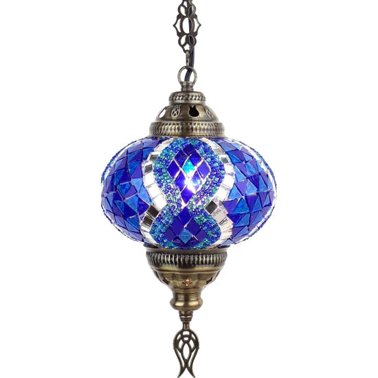 1 Globe Blue Turkish Mosaic Lamp