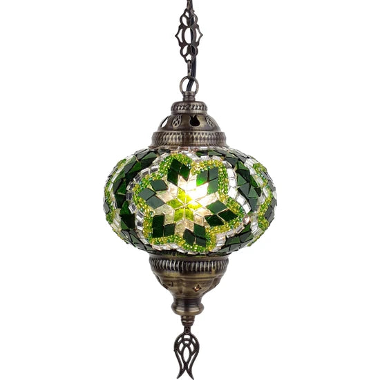 1 Globe Green Turkish Mosaic Lamp