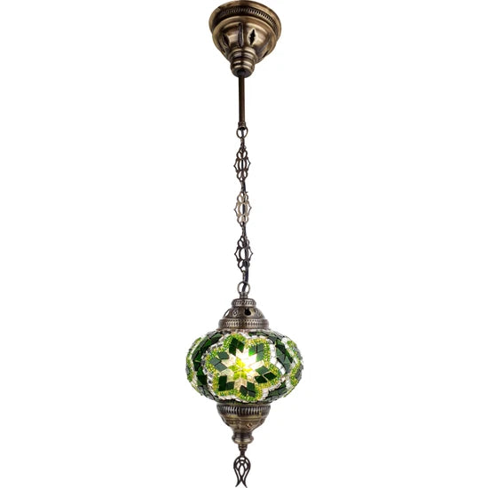 1 Globe Green Turkish Mosaic Lamp for sale