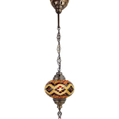 1 Globe Turkish Stained Glass Chandelier for sale