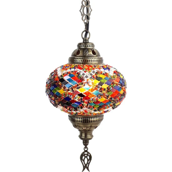 1 Globe Turkish Stained Glass Chandelier