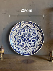 Navy Blue Hand Painted Turkish Tile Pottery