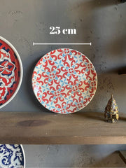 Oriental Coral Blue Turkish Wall Plate