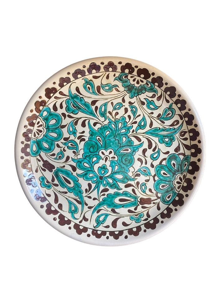 Floral Design Green Wall Plate