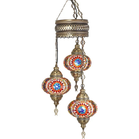 3 Globe Mosaic Lamps turkish lights for sale