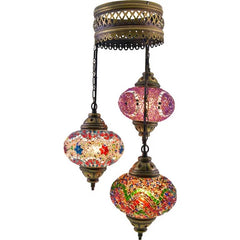 3 Globe Turkish Ceiling Lights for sale