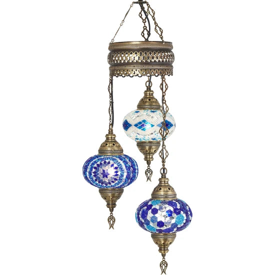 3 Globe Turkish Chandelier for sale mosaic lamps