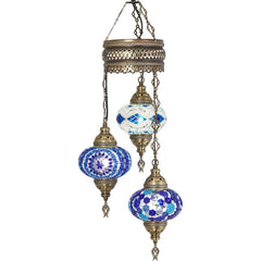 3 Globe Turkish Chandelier for sale mosaic lamps