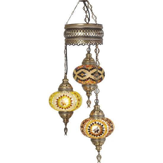 3 Globe Turkish Chandelier mosaic lights