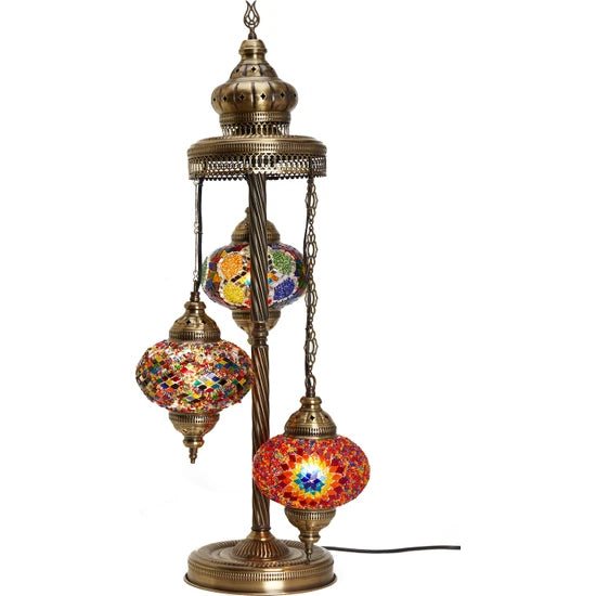 3 Globe Turkish Glass Floor Lamp for sale