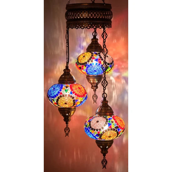 3 Globe Turkish Handmade Mosaic Lamps