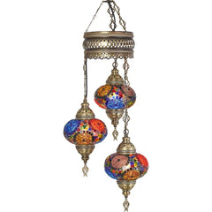 3 Globe Turkish Handmade Mosaic Lamps for sale