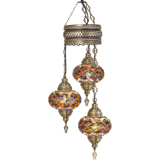 3 Globe Turkish Lamps mosaic lights for sale