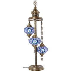 3 Globe Turkish Mosaic Floor Lamp for sale