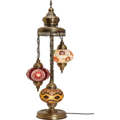 3 Globe Turkish Stained Glass Floor Lamp for sale