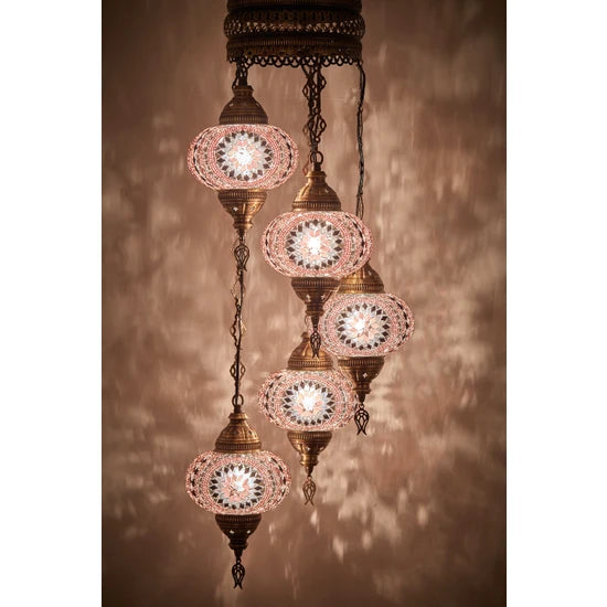 5 Globe Mosaic Lamps