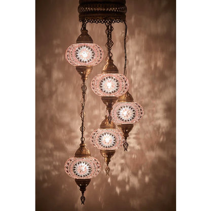 5 Globe Mosaic Lamps