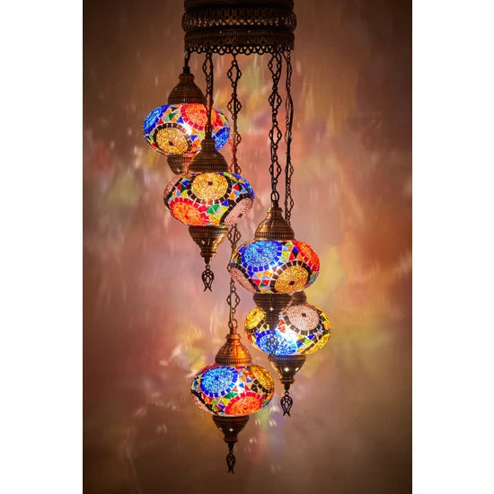 5 Globe Turkish Handmade Mosaic Lamp