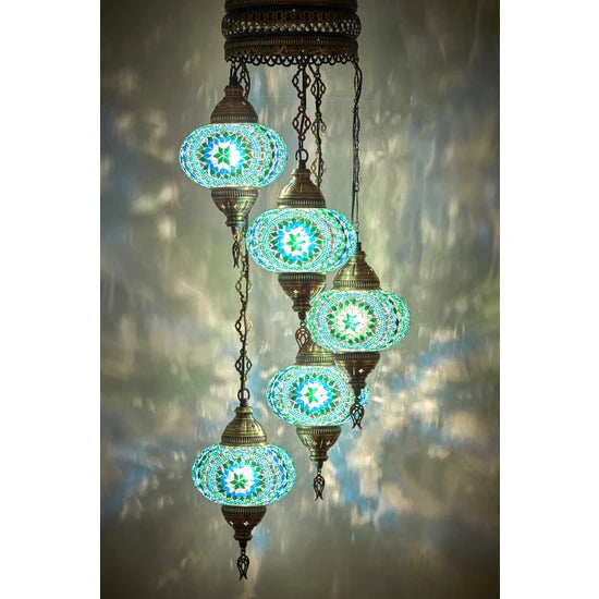 5 Globe Turkish Handmade Mosaic Lights