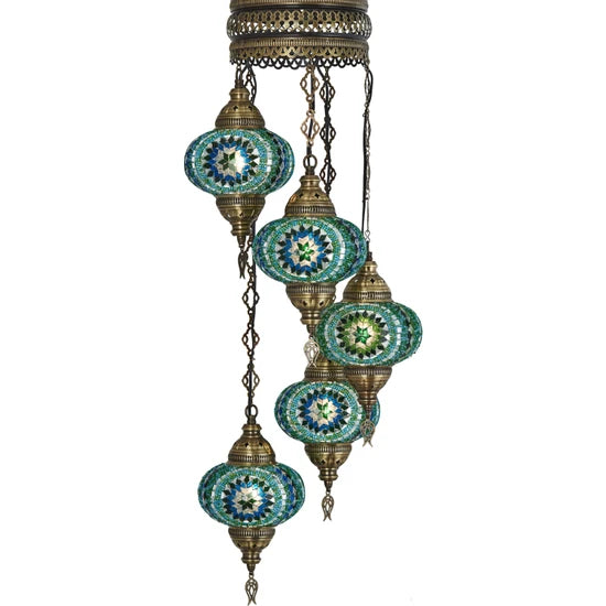 5 Globe Turkish Handmade Mosaic Lights