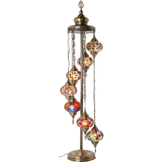 7 Globe Turkish Glass Floor Lamp for sale