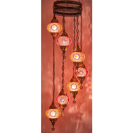 7 Globe Turkish Handmade Chandelier