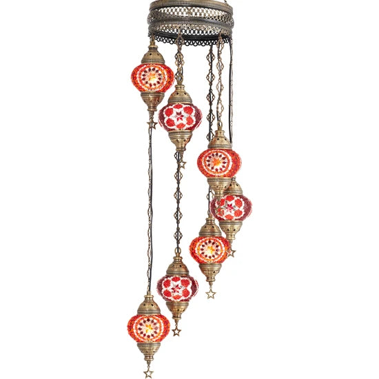 7 Globe Turkish Handmade Chandelier for sale