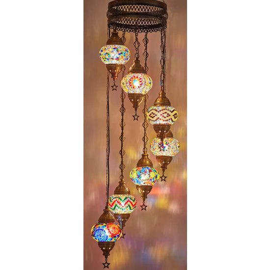 7 Globe Turkish Moroccan Mosaic Lights