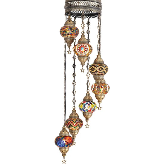 7 Globe Turkish Moroccan Mosaic Lights