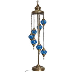 7 Globe Turkish Mosaic Corner Floor Lamp