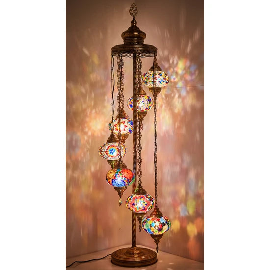 7 Globe Turkish Mosaic Corner Lamp