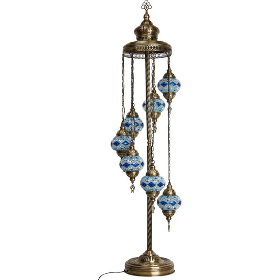 7 Globe Turkish Mosaic Floor Lamp