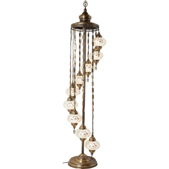 9 Globe Turkish Mosaic Floor Lamp for sale